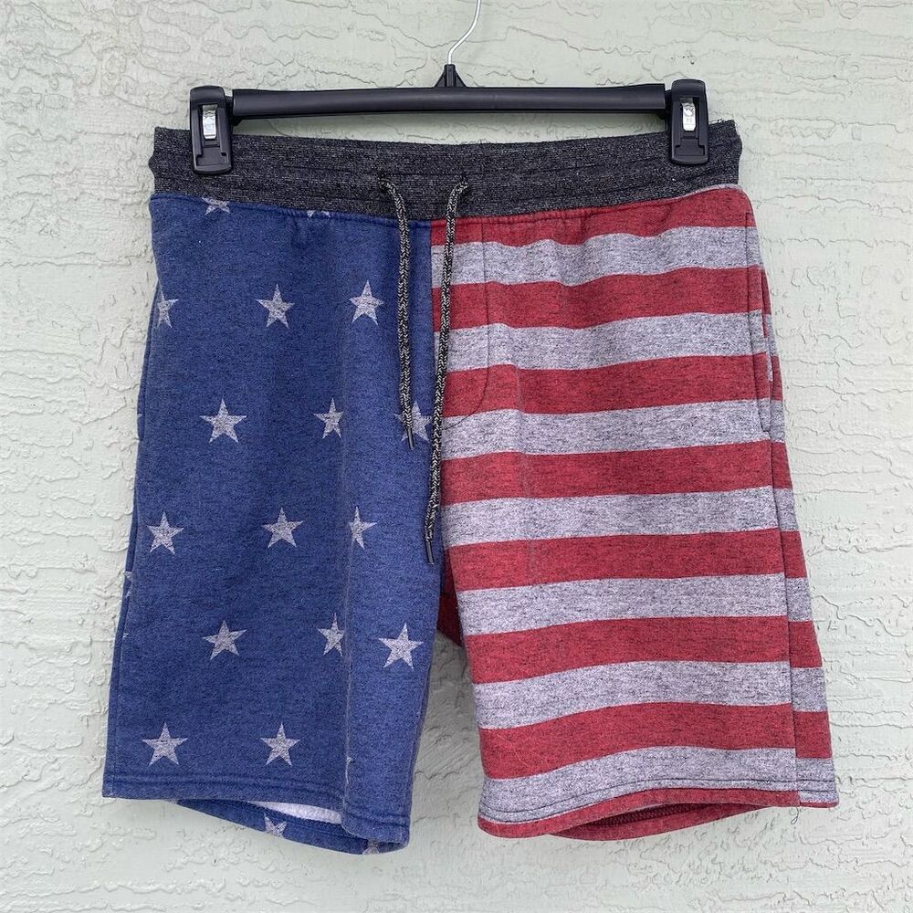 Brooklyn Cloth Men's American Flag Lounge Shorts Size M Multicolor